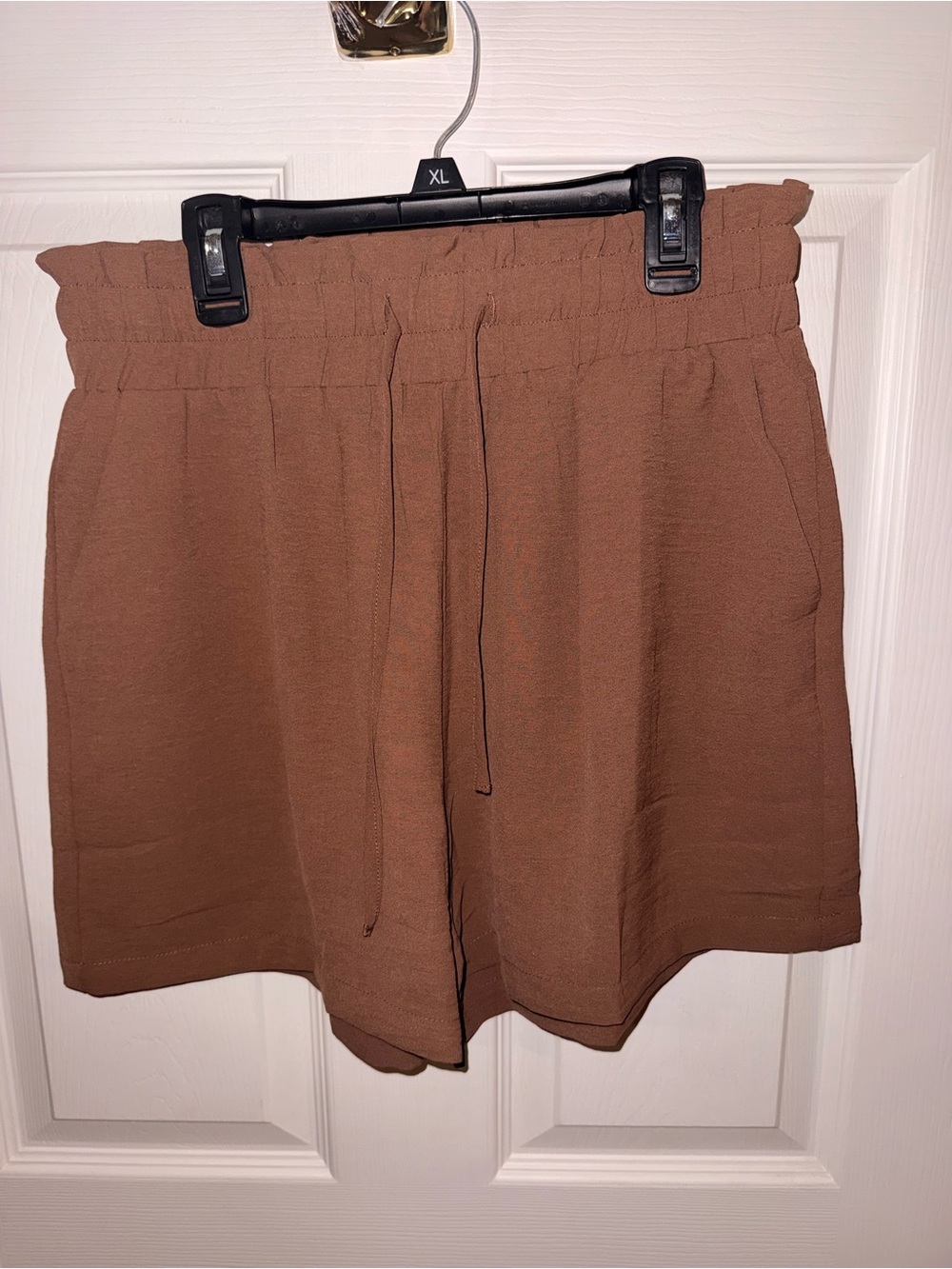 Casual Drawstring Women's Shorts - Brown